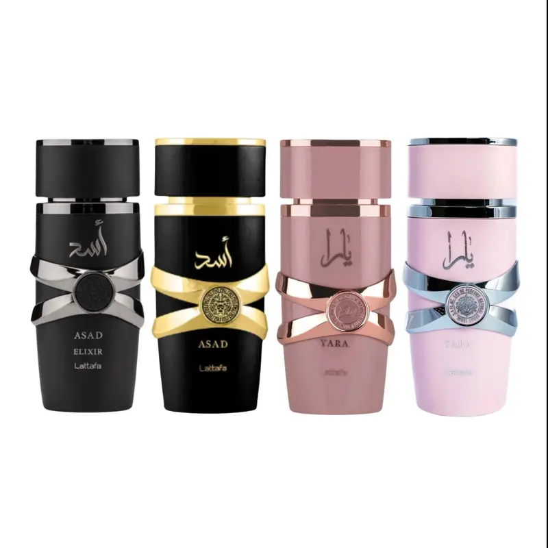 Lattafa Yara, Yara Elixir, Asad, and Asad Elixir Collection 3.4 FL.OZ Eau De Parfum For Men And Women