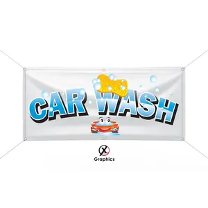 Car Wash Vinyl Banner advertising Sign Full color any size Indoor Outdoor Advertising Vinyl Sign With Metal Grommets Auto Detailing