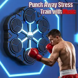 Smart Music Boxing Machine with Gloves Wall Mount Punching Target 3 Modes 3 Speeds for Family Fitness Fun Bluetooth Home Workout for Kids Adults