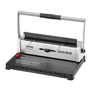 TikTokShopBlackFridayVEVOR Coil Spiral Binding Machine, Manual Book Maker 34-Holes Binding 120 Sheets, Punch Binder with Adjustable 3/16" - 9/16" Coil Binding Spines and Side Margin, for Letter Size, A4, A5