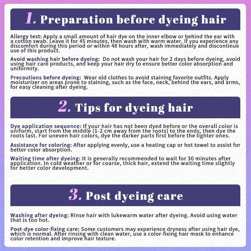 3-in-1 Hair Dye shampoo, Natural Hair Dye Cream，Natural Plant No Bleaching Instant Hair Dye