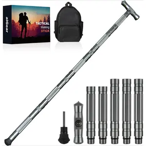 Tactical Stick Hiking Walking Staff - Trekking Poles Tactical Staff Adjustable Hiking Stick Gear for Outdoor Survival Camping Hiking