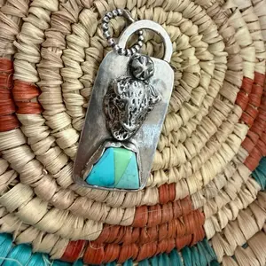 Buffalo Turquoise Inlay Pendant