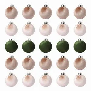 Shatterproof Soft Christmas Ball Ornaments Set – 25 Pack 3.15 Inch Flocked Plastic Holiday Tree Decorations – Elegant, Durable Baubles for Xmas Tree, Home, Party, Wreath, Mantel – Green