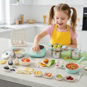 Real Cooking Mini Kitchen Set| Anti-Scald Food-Grade Safe with Induction Cooker & Anti-Scald Rack| Parent-Child Interactive, No Burn Worries| Suitable for Girls & Boys Ages 8-12