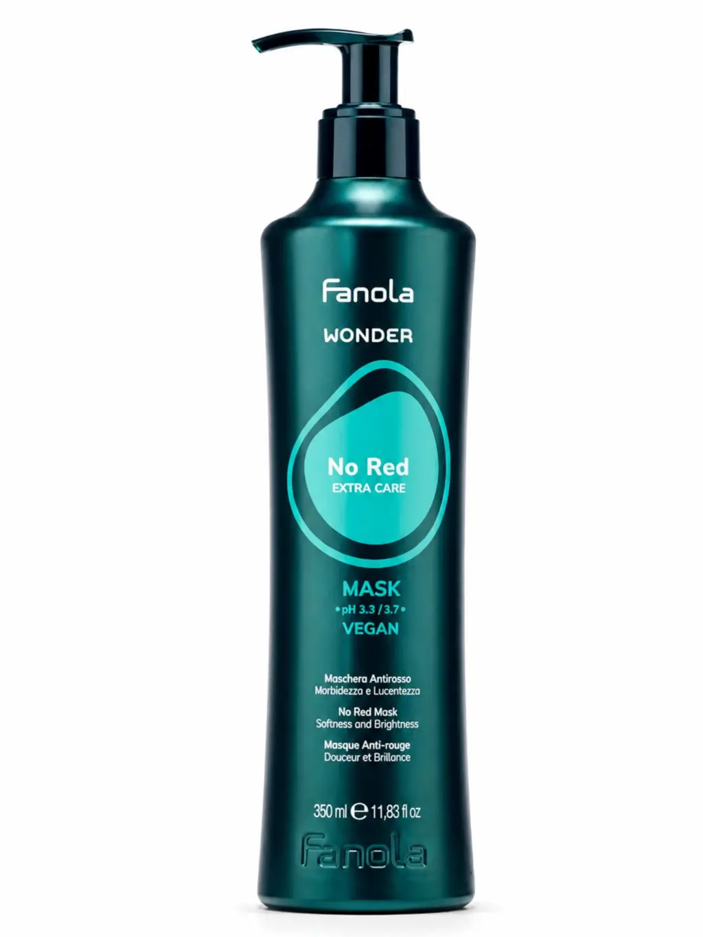 Fanola No Red Hair Mask - Haircare Treatment for Natural or Colored Dark Hair, Neutralizes Red Tones, Hydrates, Nourishes, Boosts Glow, 350ml/11.83fl.oz., Hair Glow