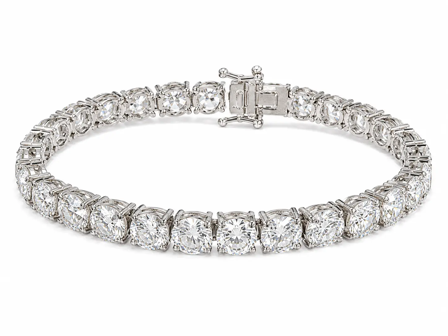 925 Sterling Silver Moissanite Tennis Bracelet 5mm 8 Inch D Color VVS 19.5 CTW Bohemian Floral Mixed Gemstone