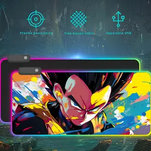 Anime DRAGON BALL Mouse Pad RGB LED Light Gaming Mousepad Waterproof Large Gamer Mouse Carpet Big Mause Keyboard Pad PC Desk Play Mat with Backlit