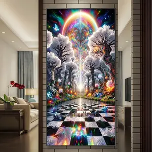 Starry Sky & Enigmatic Path 5D Round Full Diamond Painting Kit, No Frame, Includes Tool Set, DIY Home Decor, Handicraft, Perfect for Beginners, Diamond Art Tools, DIY Kits