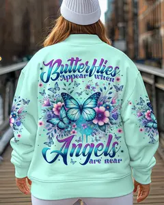 Butterflies Appear When Angels Are Near Women's All Over Print Shirt / T-shirt Sweatshirt Hoodie Zip Hoodie