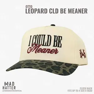 I Could Be Meaner MadHatter's Embroidered Snapback Adjustable (Up To A Size 8 Head) Premium Trucker Hat