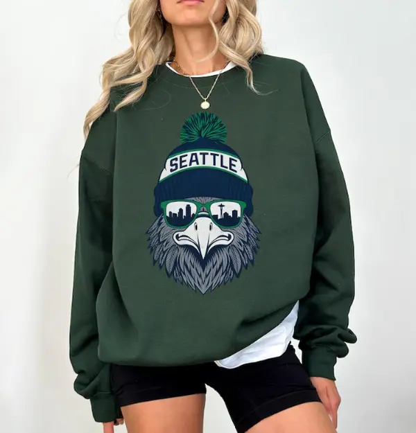 Seattle Football Vintage Sweatshirt, Sports Fan Sweater, Unisex Game Day Graphic , Trendy Tailgate Gift