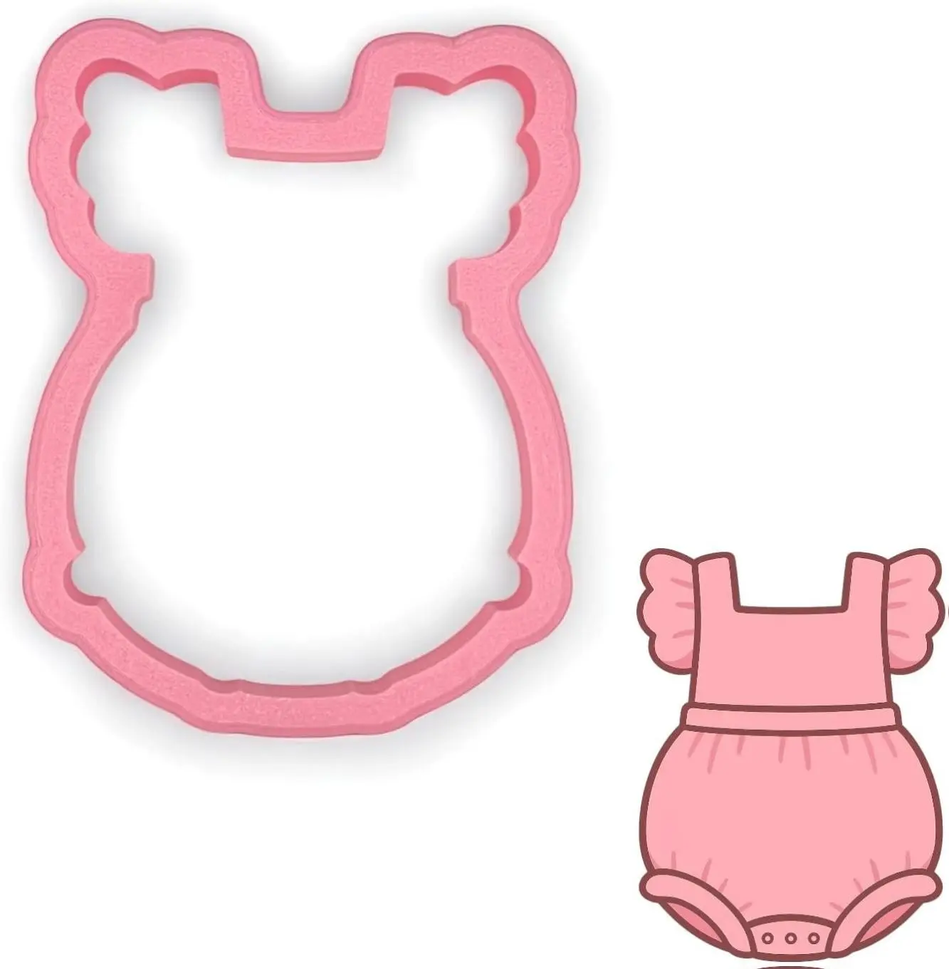 The Sassy Sprinkle Baby Romper Cookie Cutter 3.5 Inch for Baby Shower Gender Reveal Baptism First Birthday Exclusive Design