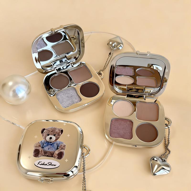 4-Color Shifting Eyeshadow & Blush Palette - Buildable Shimmer Highlighter with Blue, Purple, Red & Gold - Perfect for Winter Galas, Valentine’s Dates & Gift Giving！