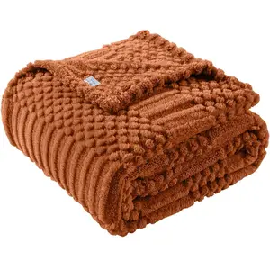 50x70 Inch Rust Throw Blanket - Soft & Fleece, Cute &, Perfect for Sofa, Couch, Chair, Bed, Living Room & Bedroom, All-Season Use, Plush & Cozy Decorative Blanket