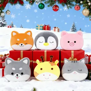 Lazada Plush Mini Pillow Set 12 Inch Soft Stuffed Animal Cushions Corgi Pig Penguin Husky Giraffe Grey Cat Cute Kawaii Throw Pillows Christmas Gift for Kids and Girls Room Decor