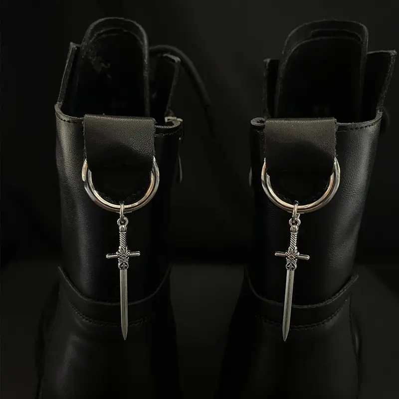 Sword Design Metallic Shoe Charm, Punk Style Shoe Decoration for Men's Boots, Fashionable Shoes Decorations for Daily Use