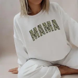Mama Camo Sweatshirt, Print Letter Simple Design Cotton Blend Sweater, Mom Gift Camo Sweater
