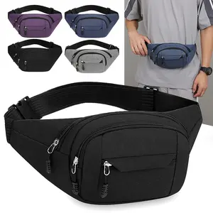 Unisex Adjustable Shoulder Strap Belt Bag - Korean-Style Multifunctional Crossbody Bag with 3-4 Pockets for Outdoor Sports & Daily Commute - Lightweight & Water-Resistant Nylon Fanny Pack