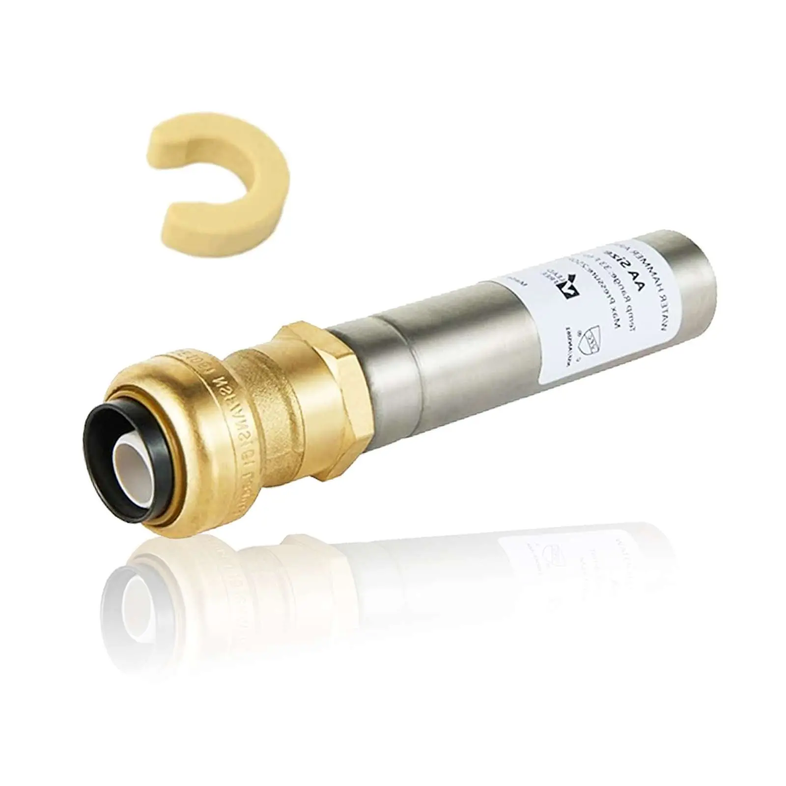 10-Pack 1/2" Push Fit, Straight Water Hammer Arrestor, Stainless Steel