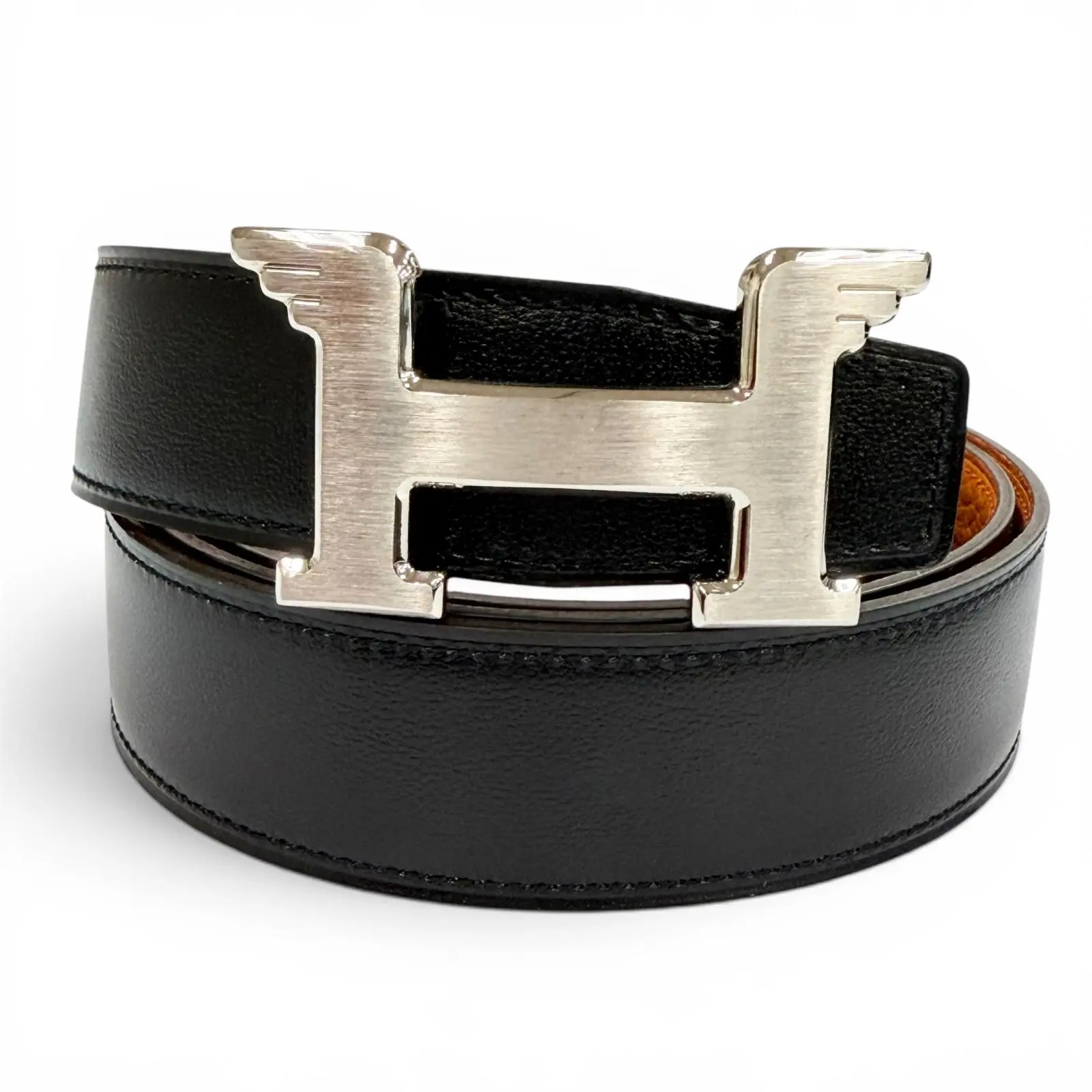 Pre-owned HERMÈS Calfskin Small Leather Goods Hermes Constance Pegasus Box Togo Belt 110