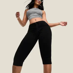 Rave White Slant Pocket Shapeable Skinny Capri Pants Daily Casual Out Dating Cropped Trousers Bottoms Fabric