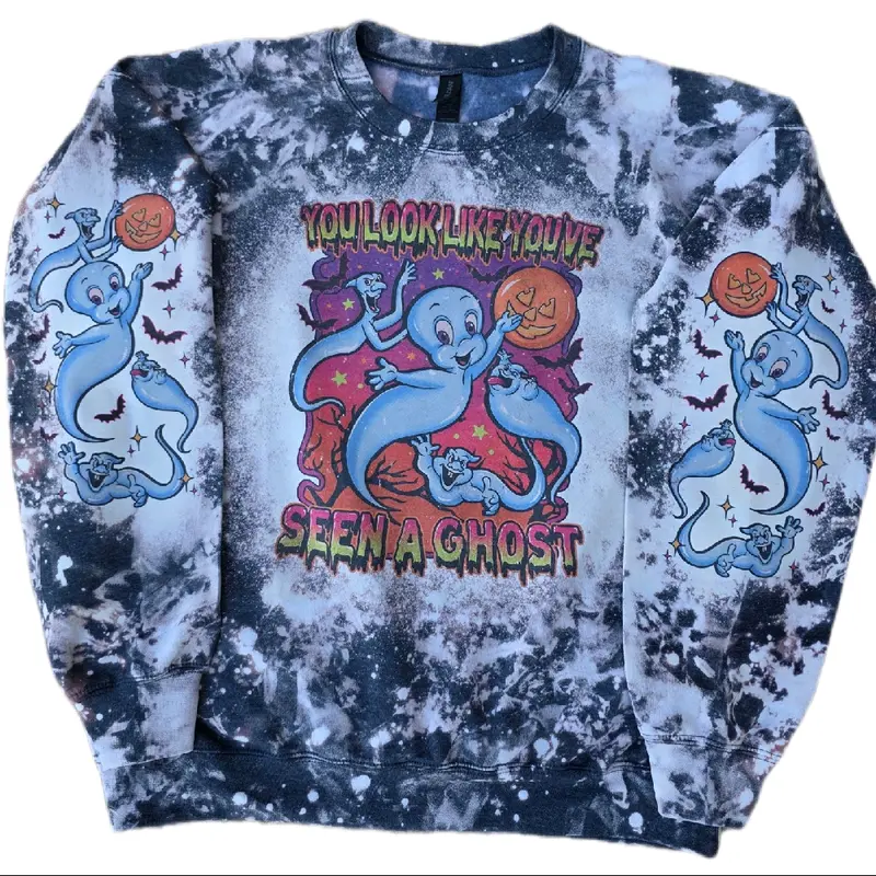 You Look Like You've Seen A Ghost Sublimation Bleached Sweatshirt Casual