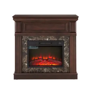 Electric Fireplace with Mantel,fireplace mantel surround with 23" Fireplace Insert, Adjustable Flame, Remote Control-White,41.34"W*14"D*40"H