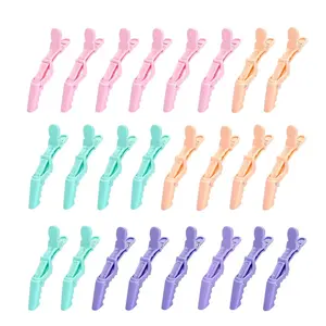 24 Pcs Alligator Hair Clip for Styling Sectioning - Salon Hair Clip for Thick Hair, Plastic Hair Styling Clip with Wide Teeth & Double-Hinged Design (Colorful)
