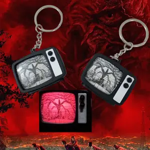 StrangerThings Small TV Keychain Glowing and Sound Pendant, Fan Gift 3D Christmas Ornament Stranger Things, School Bus Stranger Things Christmas Tree 3D Funny Ornaments, 3D 2025 Christmas Gift for Fans, Friends, Family, Colleagues, Boss