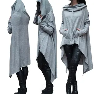 NewFashion Trends New European and N Pure Color Long Hoodie Can be used with raincoat
