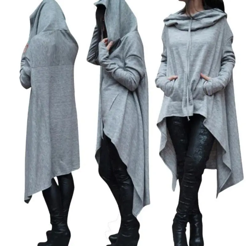 NewWomen's Minimalist Basic Comfortable New European-Style Solid Color Long Hoodie, Sports Outdoor Outfits Inspo, Raincoat-Compatible