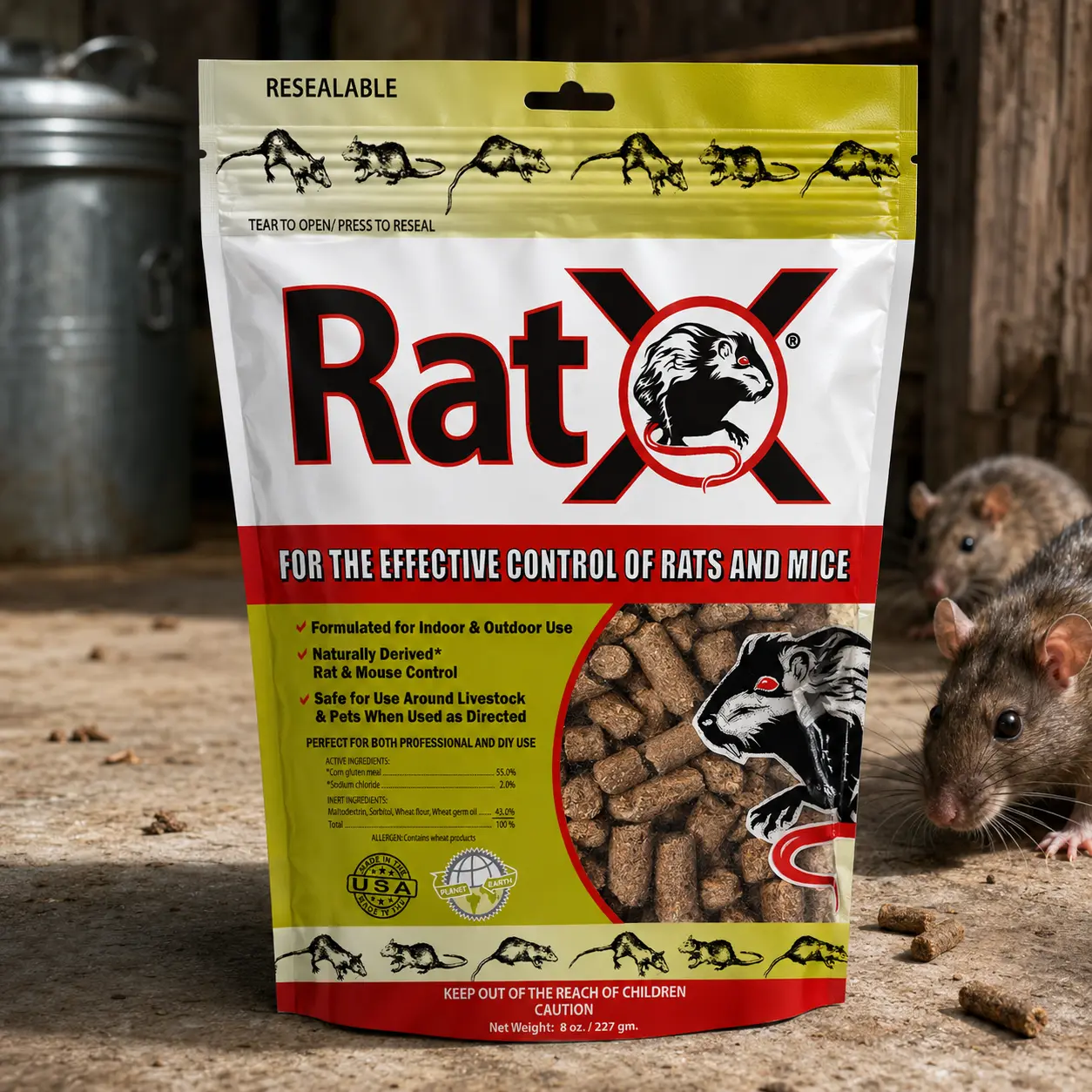 EcoClear Products 620100-6D RatX All-Natural Rat & Mouse Control, 8 oz. Indoor Pest Control Bag EcoClear Products 620100-6D RatX All-Natural Rat & Mouse Control, 8 oz. Indoor Pest Control Bag