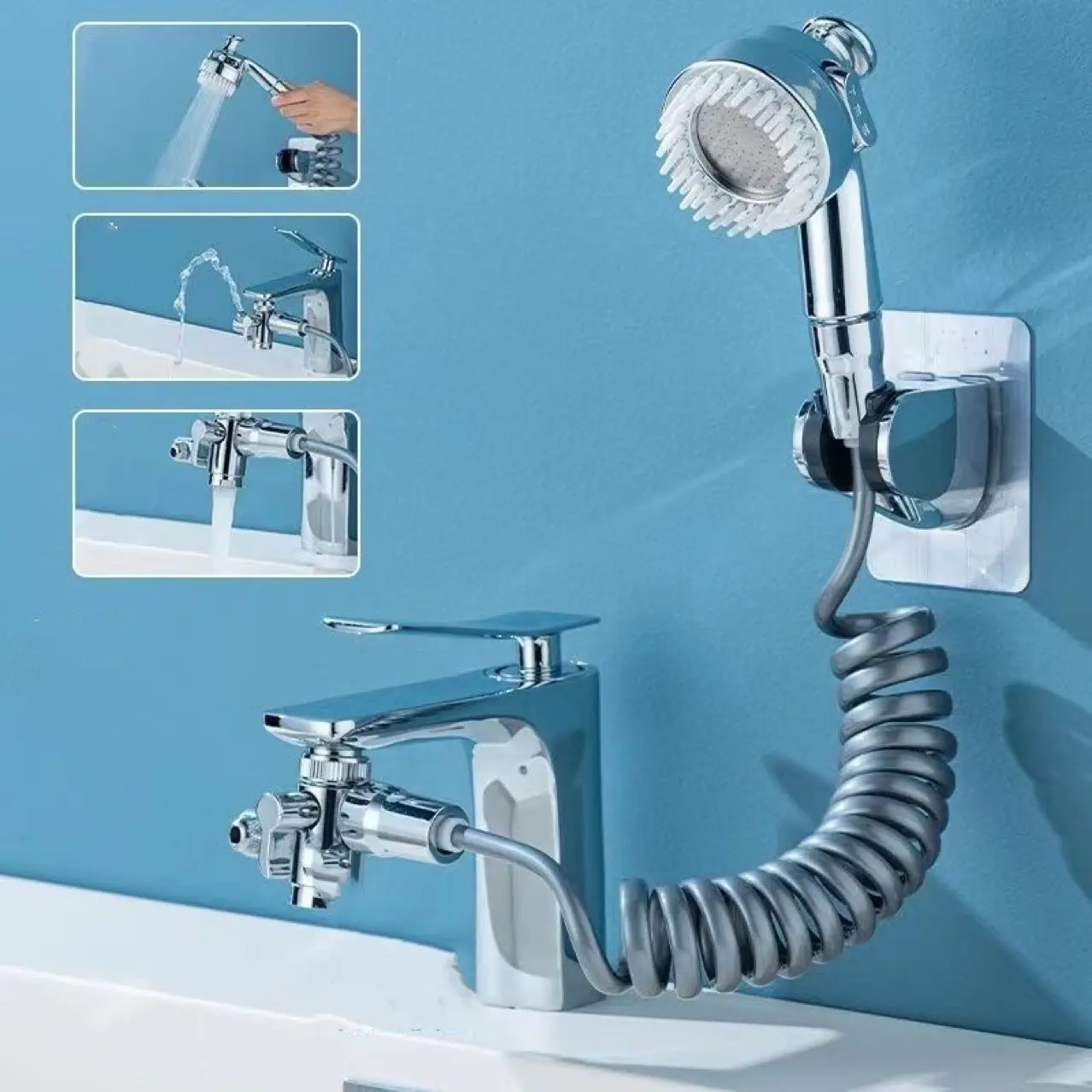 Aeros Multiuse Faucet Attachment Kit - Handheld Shower, Face Wash and Traditional faucet