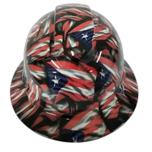 Puerto Rico Lone Star Flag - Custom Hydro Dipped Full Brim Hard Hat