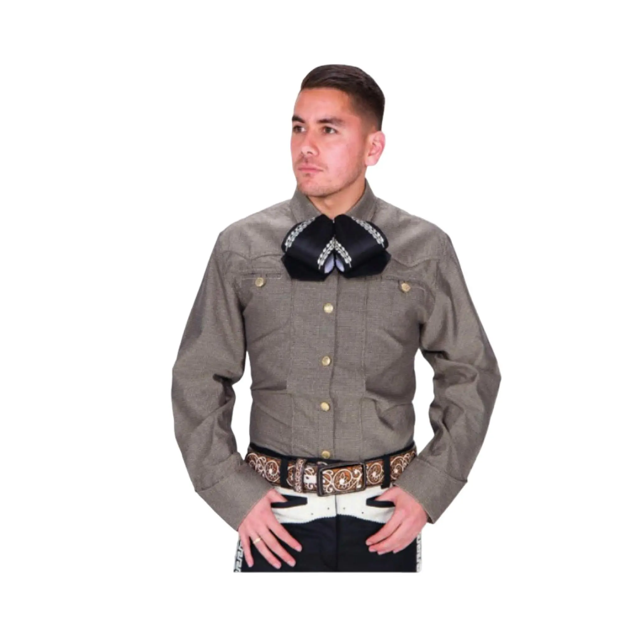 Camisa Charra para Hombre Gris Charra