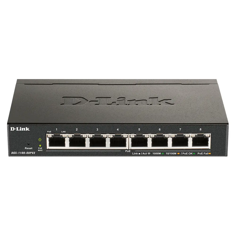 D-LINK DGS-1100-08PV2 8-Port Gigabit PoE Smart Managed Switch