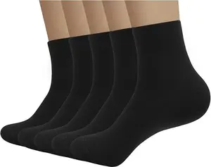 SERISIMPLE Viscose Bamboo Men sock Breathable Sock Quarter Thin Ankle High Sock Comfort Cool soft Sock 5 Pairs