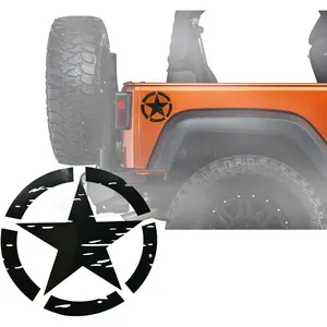 Sticker   Bumper Hood  - 2 count Black 6.3'' Army  Decal for   YJ TJ JK JL Gladiator JT f 150 Tacoma Tundra Ram Pickup