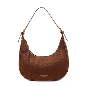 New Women's Leopard Print Half-Moon Hobo Bag — Stylish Shoulder/Underarm Bag, Vintage-Style Dual-Use Crossbody Bag