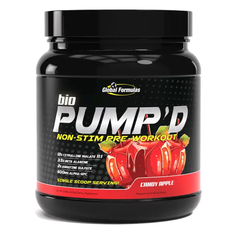 Global Formulas bioPUMP'D Glycerol Free Stim Free Pre-Workout | 12g Citrulline Malate 600mg Alpha GPC BioPerine and B Vitamin Complex | Clump Free Pump Focus and Endurance Support | Available at Prime Sports Nutrition