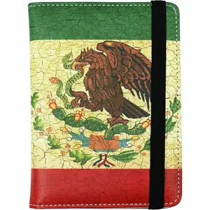 Mexico Mexican  Flag Passport Holder for Women and Men PU Leather Passport Cover for Travel