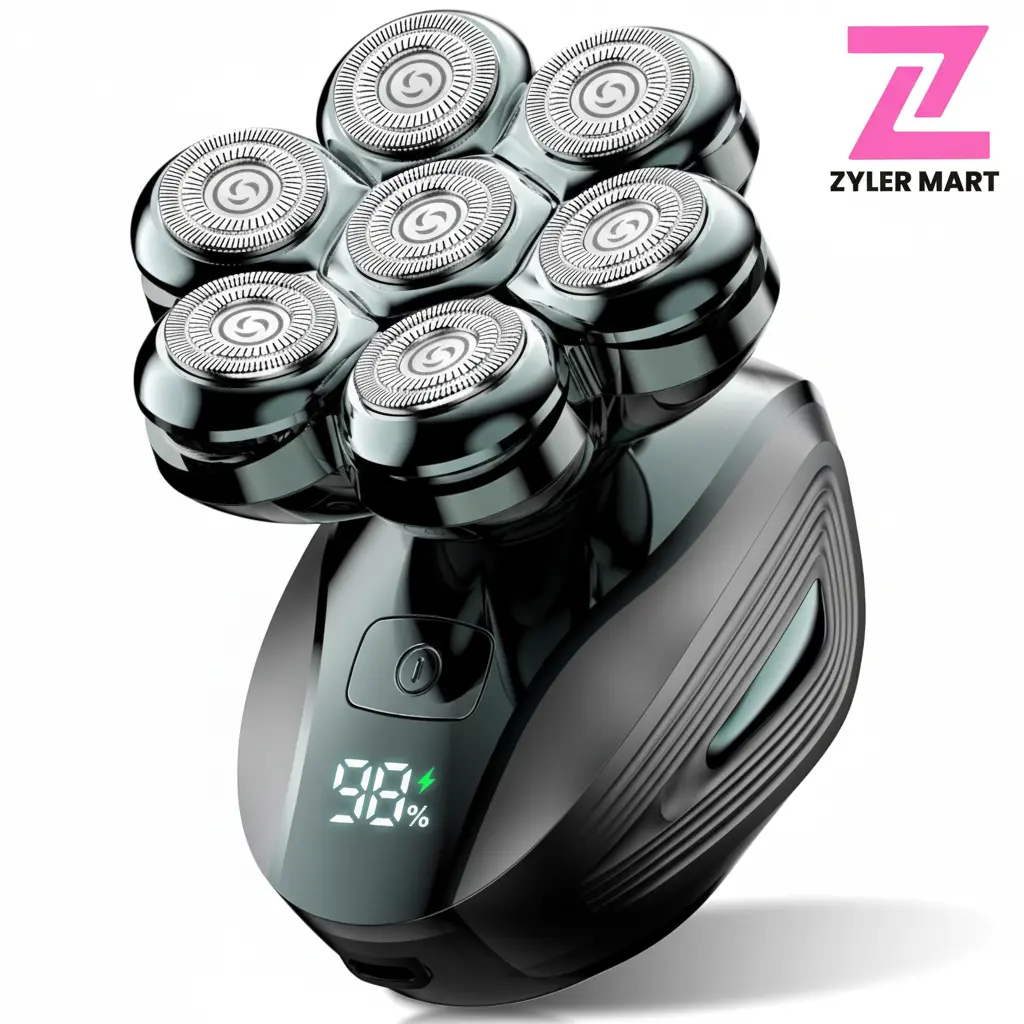 Head Shavers for Bald Men, Men's Multi-Blade Razor Replacement Shaver, Detachable Head Shaver, IPX7 Waterproof Wet Dry Bald Head Shavers, 7D LED Display Electric Rechargeable Head Shaving Kit with Type-C Charge Flawless Daily Removable, Cordless Portable