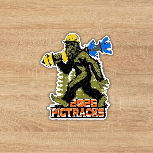 Bigfoot Construction Worker Sticker 2026, Sasquatch Hard Hat Drill Vinyl Decal, Waterproof Die Cut for Truck Car Laptop, Gift for Builders Contractors Outdoor Lovers