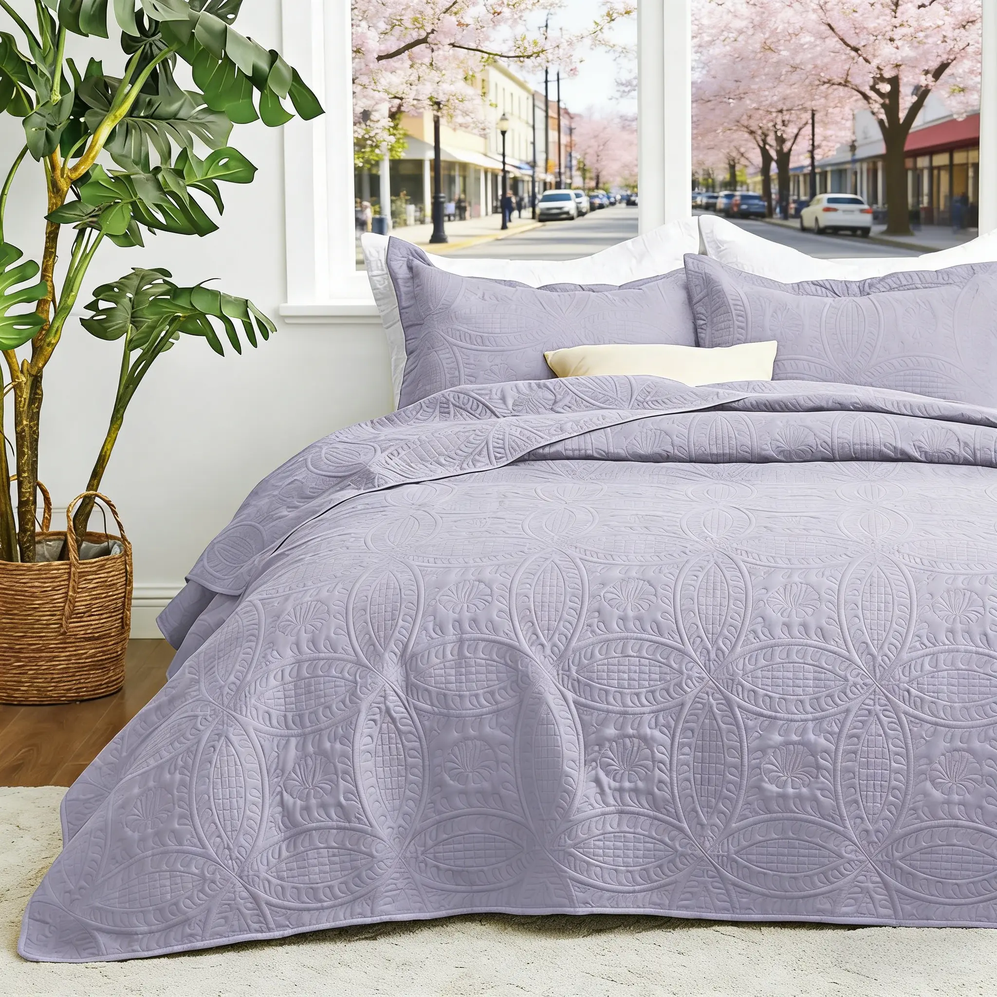 2/3pcs Quilt Bedspread Bed Cover (Includes 1 Quilt, 1 Or 2 Pillowcases), Lightweight Microfiber Bedspread - Modern Style Coin Pattern Quilt, Soft And Skin-Friendly Quilt, Hypoallergenic And Machine Washable, Suitable for School Dormitory Bedroom Hot