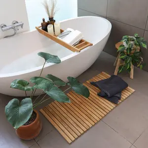 Sandpoint Natural Teak Shower and Bath String Mat 40″ x 20″