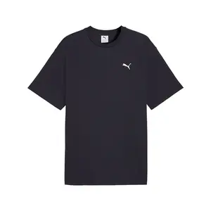 PUMA Mens Essentials Elevated Relaxed Crew Neck Short Sleeve Casual Tops Casual - Blue