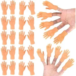 Mini Rubber Finger Puppets, Miniature Small Hands, Realistic Cute Little Hand Finger for Gifts Puppet Show Prank Gag Performance Party Favors, Handheld