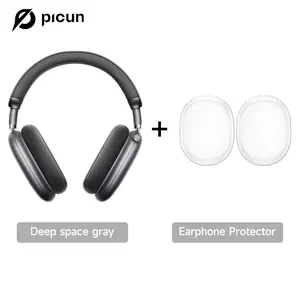 Picun F8 Pro+ Wireless Headphones with Detachable  & Transparent Protective Shell - 52dB Active Noise Cancellation, 5 Smart ENC Mics, 120-Hour Battery Life, Seamless Dual-Device Pairing for All-Day Comfort & Productivity