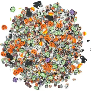 BGM Creations 2,000 Piece Halloween Polymer Clay Slices for Slime Supplies, DIY Nail Art, Halloween Craft Embellishments